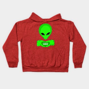 Alien head love people Kids Hoodie